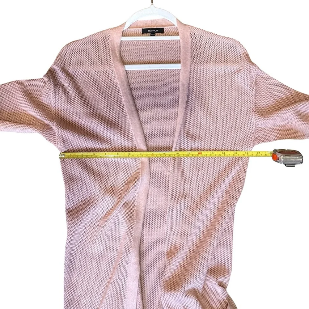 RW&CO. Blush Knit Open Front Cardigan 3/4 Sleeves Size XS Neutral Minimalist